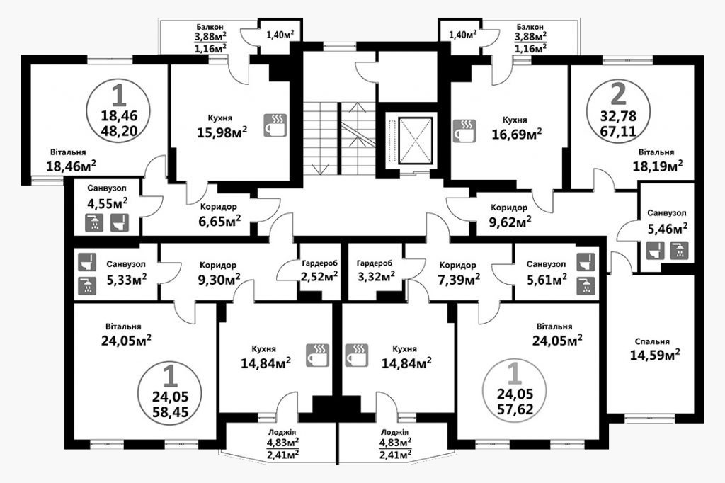 Тракт І (16 під’їзд / 5 поверх)